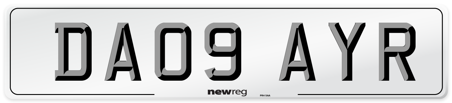 DA09 AYR Number Plate from New Reg